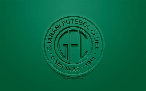 Guarani Fc Creative 3d Logo Green Background 3d Emblem Brazilian