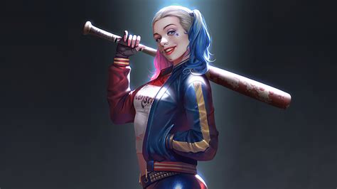 harley quinn cute smile wallpaper hd superheroes 4k wallpapers images and background