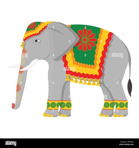 Indian Elephant Icon In Cartoon Style Isolated On White Background India Symbol Vector