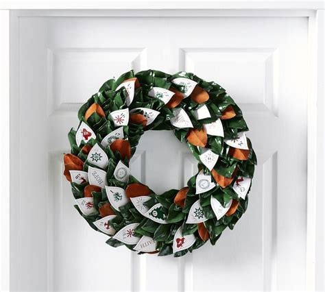 Ideas & inspiration for real life. Buy: Pottery Barn Live Magnolia Wreath Advent Calendar ...