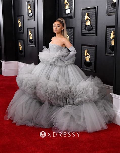 Ariana Grande Gray Tulle Ball Gown 2020 Grammys Xdressy