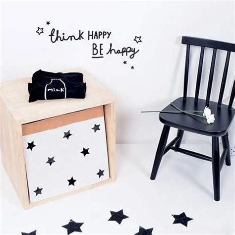 Think Happy Be Happy Motto Proverbs Diy Wall Sticker For Baby Room