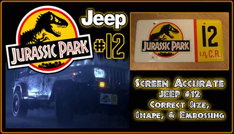 Jurassic Park Jeep 12 Full Size Metal Stamped License Plate Eventeny