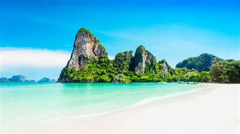 krabi wallpaper thailand tropical beach white sand sandy blue sky beach wallpaper