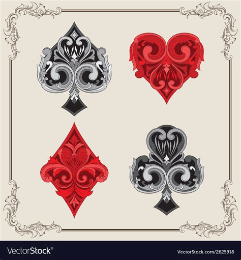 Playing Card Vintage Ornamental Royalty Free Vector Image