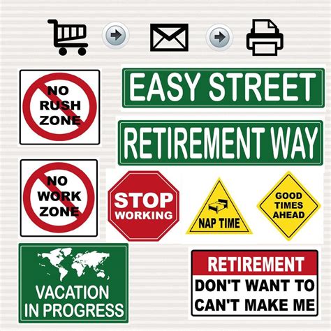 Retirement Party Printable Signs Kit Road Signs Travel Etsy