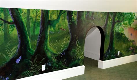 Forest Murals Enchanted Forest Playroom Custom Painted Murals By