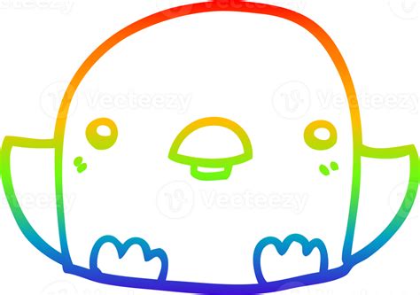 rainbow gradient line drawing cartoon chick 38486369 png