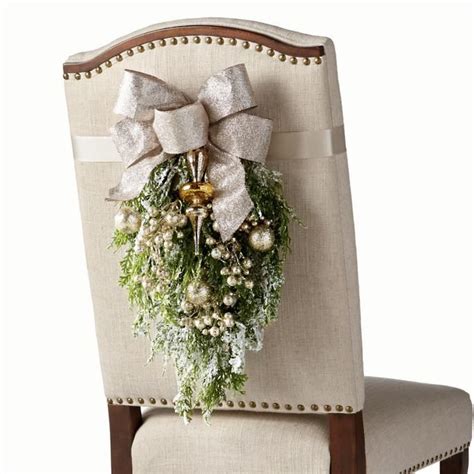 Gilded Elegance Chair Back Swags Set Of Two Frontgate Christmas
