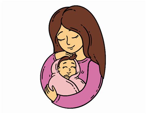 Dibujo De Una Madre Con Su Bebé Pintado Por En El Día 25 10