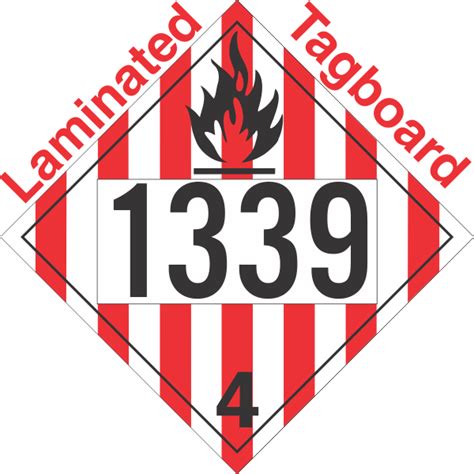 Flammable Solid Class 4 1 UN1339 Tagboard DOT Placard