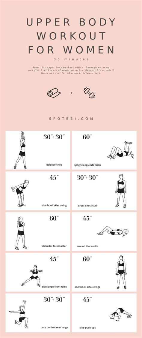 30 Minute Upper Body Workout For Women Upper Body Workout Gym Upper