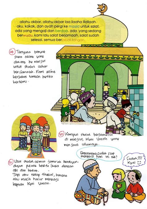 Contoh gambar cerita adalah gambar ilustrasi. Pendidikan Muslim: Komik Anak Sholeh