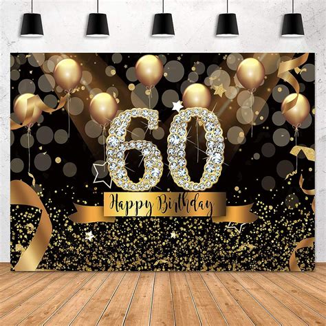 Sensfun Happy 60th Birthday Backdrop For Adult Party 7x5ft