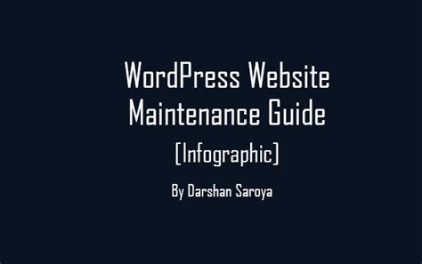 Wordpress Website Maintenance Guide 50 Useful Tips Infographic