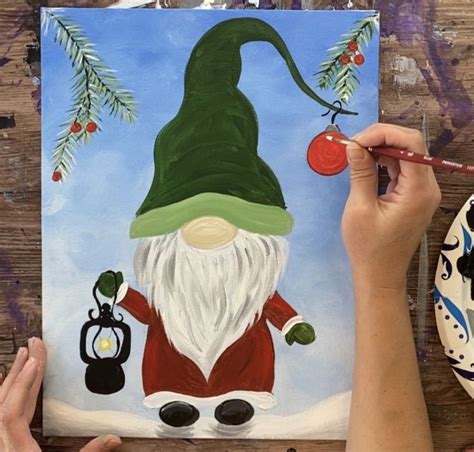 How To Paint A Winter Gnome Painting Art Projects Christmas