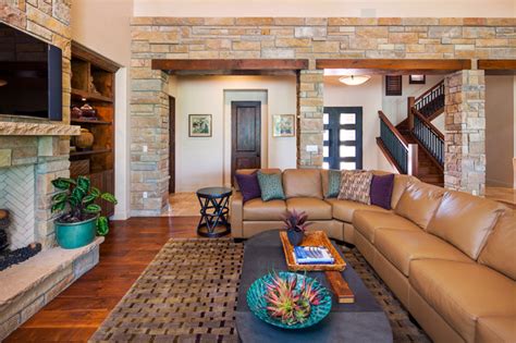 New Waterfront Home Transitional Living Room Austin