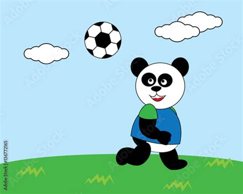 Panda Is Playing Football Stock Image And Royalty Free Vector Files