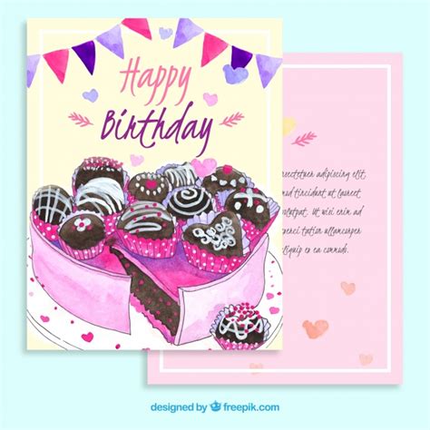 Vous voulez souhaiter un joyeux anniversaire à quelqu'un de proche et vous êtes en panne d'inspiration ? Carte De Joyeux Anniversaire Avec Un Gâteau Au Chocolat ...