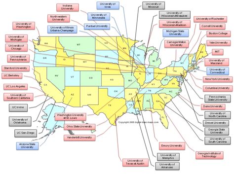 Universities In Usa Map Zip Code Map