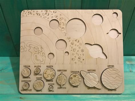 Laser Cut Solar System Peg Puzzle Game Educational Toy Free Vector cdr