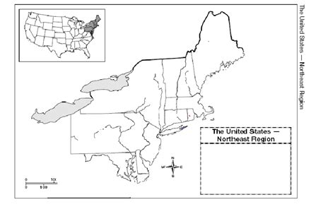 Northeast Region States And Capitals Map Sketch Coloring Page