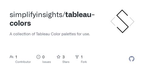 Github Simplifyinsightstableau Colors A Collection Of Tableau Color
