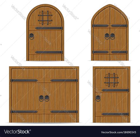 Old Wooden Door Royalty Free Vector Image Vectorstock