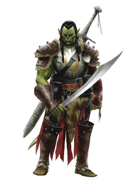 Male Orc Fighter Paladin Knight Pathfinder Pfrpg Dnd Dandd 35 5e 5th