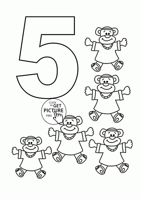 These color by number worksheets also help to reinforce students' recognition of numerals and color words. Number 5 coloring pages for kids, counting sheets ...
