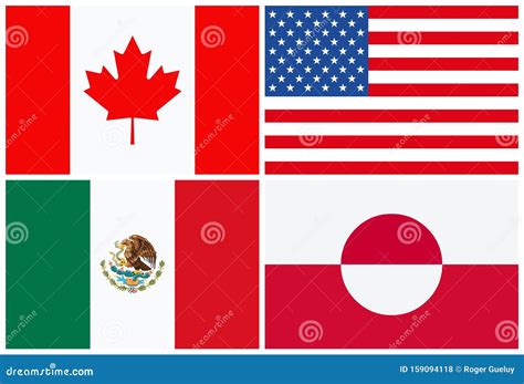 Vector Flags Of Countries Of North America Stock Vector Illustration