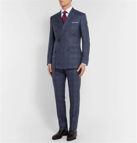 Suit supply lazio blue suit wool silk linen rrp $600+ brand new, us stock. Kingsman Harry's Navy Double-breasted Checked Wool, Silk ...