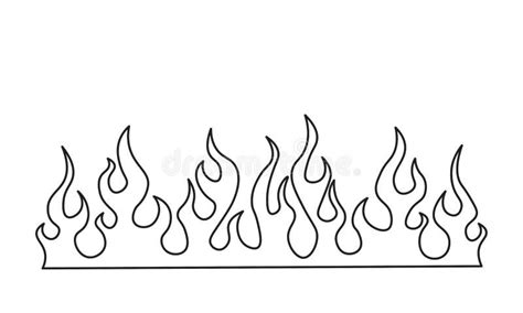 Minimalist Silhouette Of Flame One Line Drawing Stock Vector