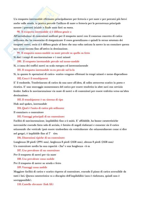 Lezioni Appunti Di Economia Dei Trasporti