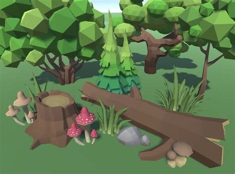 3d Model Lowpoly Forest Pack Vr Ar Low Poly Cgtrader