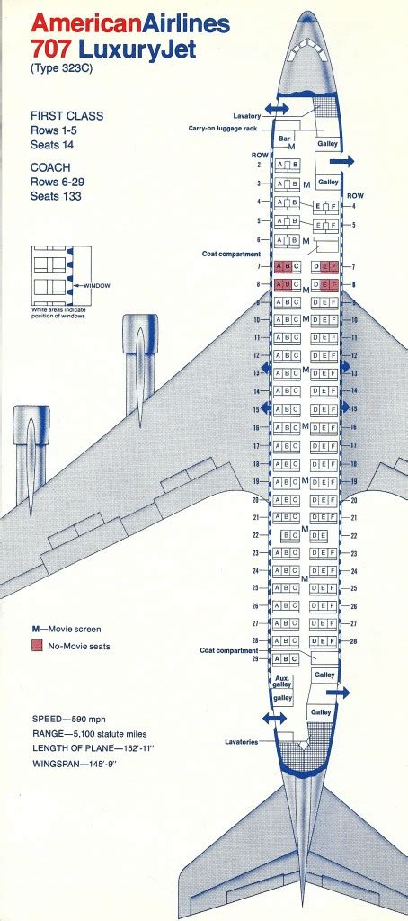 Vintage Airline Seat Map American Airlines Boeing Frequently 48960