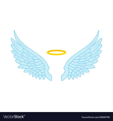 Angel Wings And Halo Flat Royalty Free Vector Image