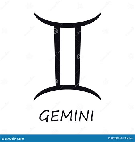 Ilustración De Vector Negro De Signo Zodiaco De Gemini Ilustración Del