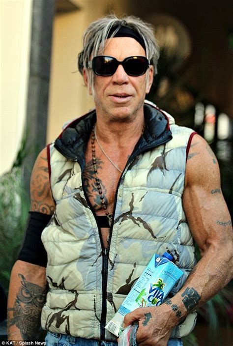 Mickey Rourke Can T Resist Showing Off His Chiseled Physique In Beverly Hills Daily Mail Online