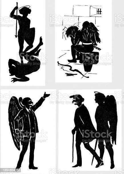 Angels And Devil Silhouettes Stock Illustration Download Image Now