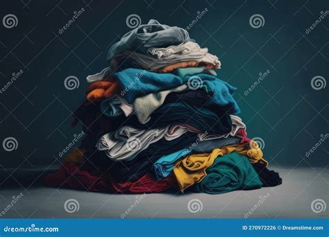 Pile Of Discarded Clothing And Textiles Highlighting The Issue Of Fast