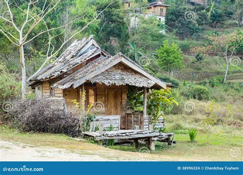 Thai Style Wooden Hut Of Hill Tribe Thailand Stock Photo Image 38996324