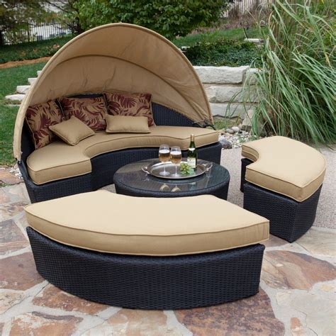 Rioja All Weather Wicker Sectional Daybed Patio Chairs Outdoor Seating Outdoor Bed Outdoor