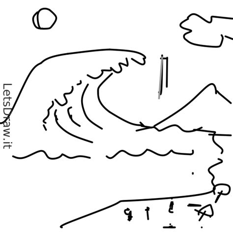 How To Draw Tsunami LetsDrawIt