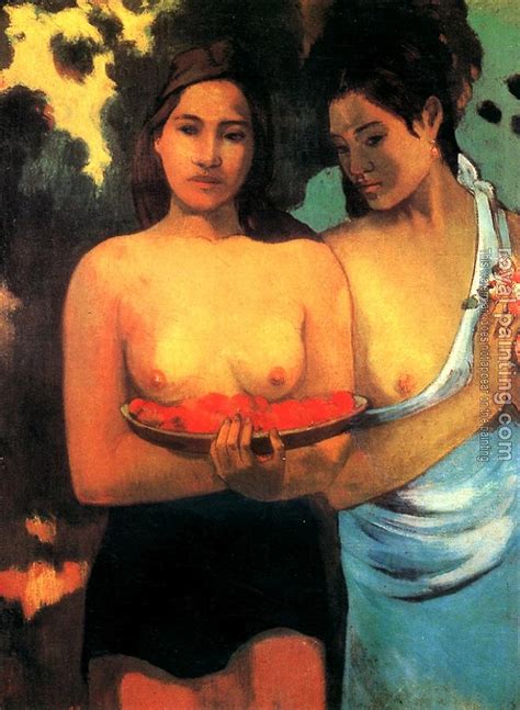 Two Tahitian Women By Paul Gauguin Oil Painting Reproduction