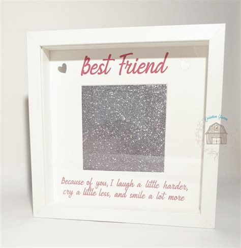Best Friend Box Frame Friend Photo Frame With Quote White Etsy