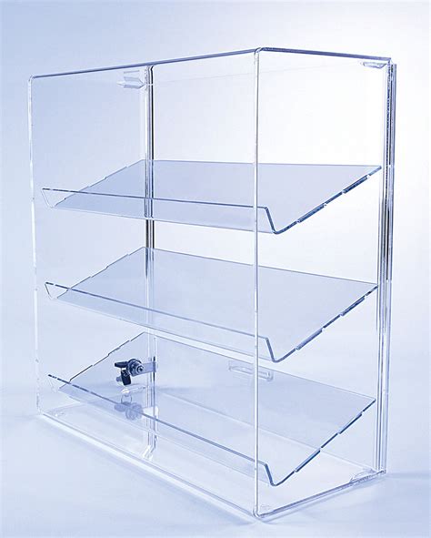 retail display case with 3 slanted shelves acrylic display case locking security display