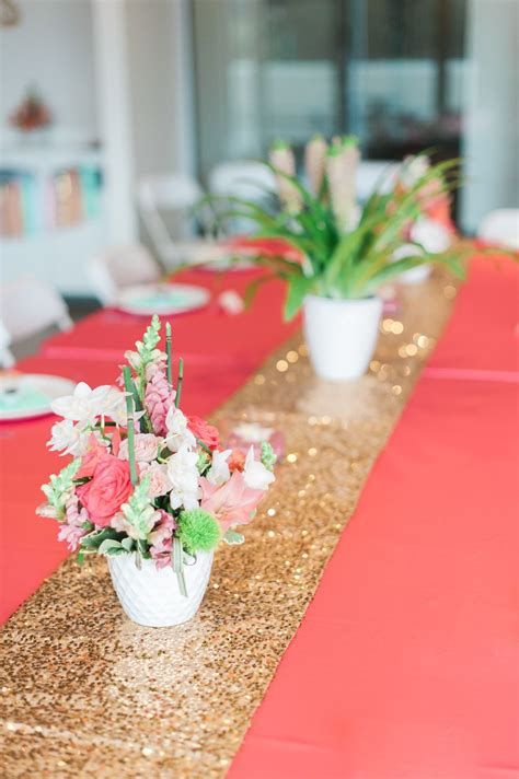 Love This Gold Sequin Table Runner To Accent A Bridal Shower Table