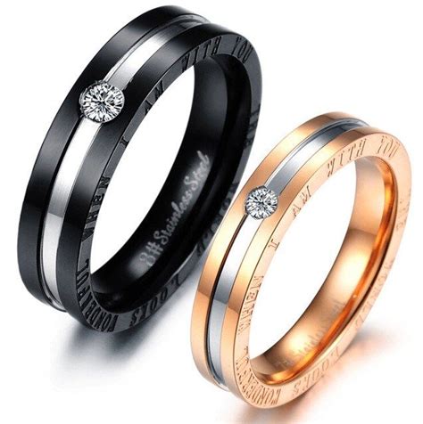 His Hers Alliance Of Marriage Promise Ring Set Titanium Love