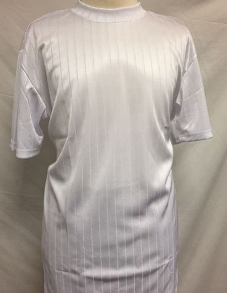 Mens White Silky Rayon Short Sleeve Mock Neck Shirt